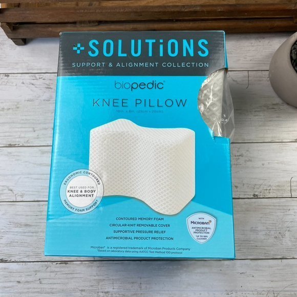 Biopedic Knee Pillow, Made With Memory Foam.  Supports &‎ Alignment, 10 "×8". - Picture 3 of 6